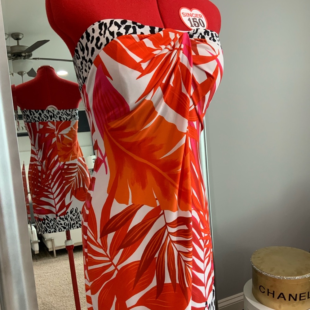 Caché strapless dress